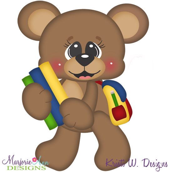 Back To School Bear SVG Cutting Files + Clipart - Click Image to Close